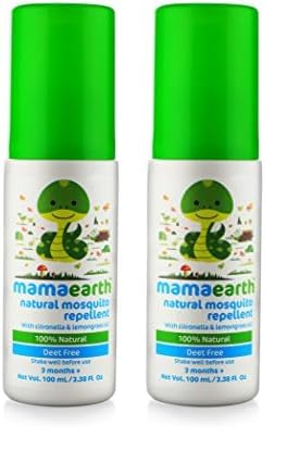 Mamaearth Natural Insect Repellent for Babies (100 ml, 0-5 Yrs), Pack of 2